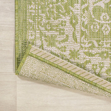 Tela Bohemian Textured Weave Floral Indoor/outdoor Runner Rug